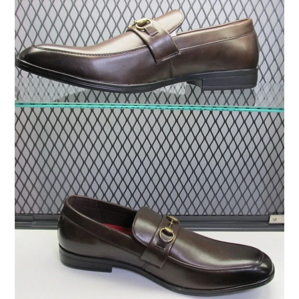 Alberto Fellini Men’s Slip‑On Loafers Size 12 Brown Horsebit Dress Shoes NIB